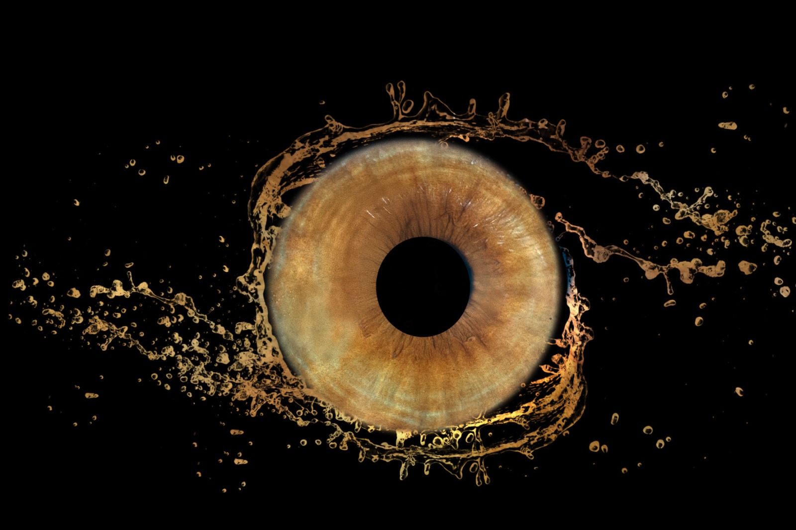 Ein einzelnes goldenes Auge